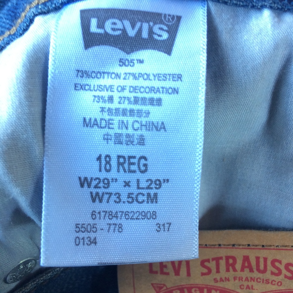 Levi Dark Wash 505 W29 x L29 - Picture 4 of 6